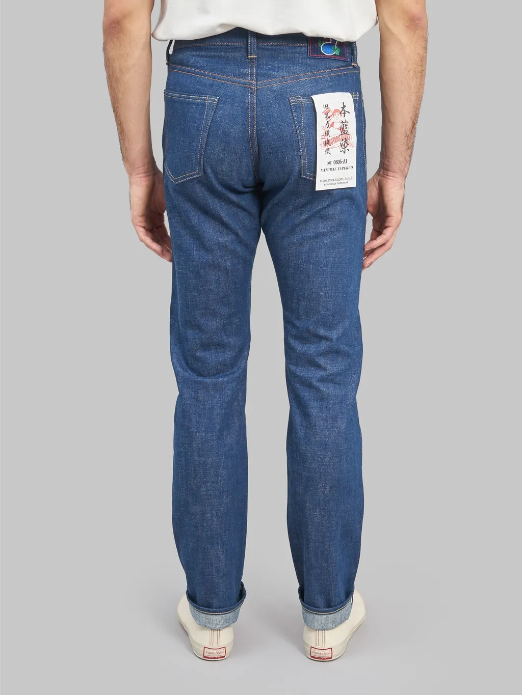 Momotaro 0605-AI 13.5oz "Natural Indigo Aizome" Hand Dyed Natural Tapered Jeans