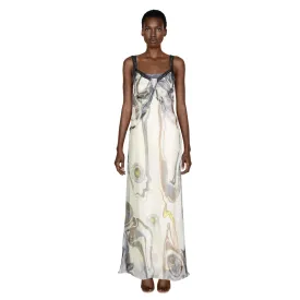 NINA RICCI Sleeveless Swirl Print Silk Maxi Dress | US 4/6 - EU 38