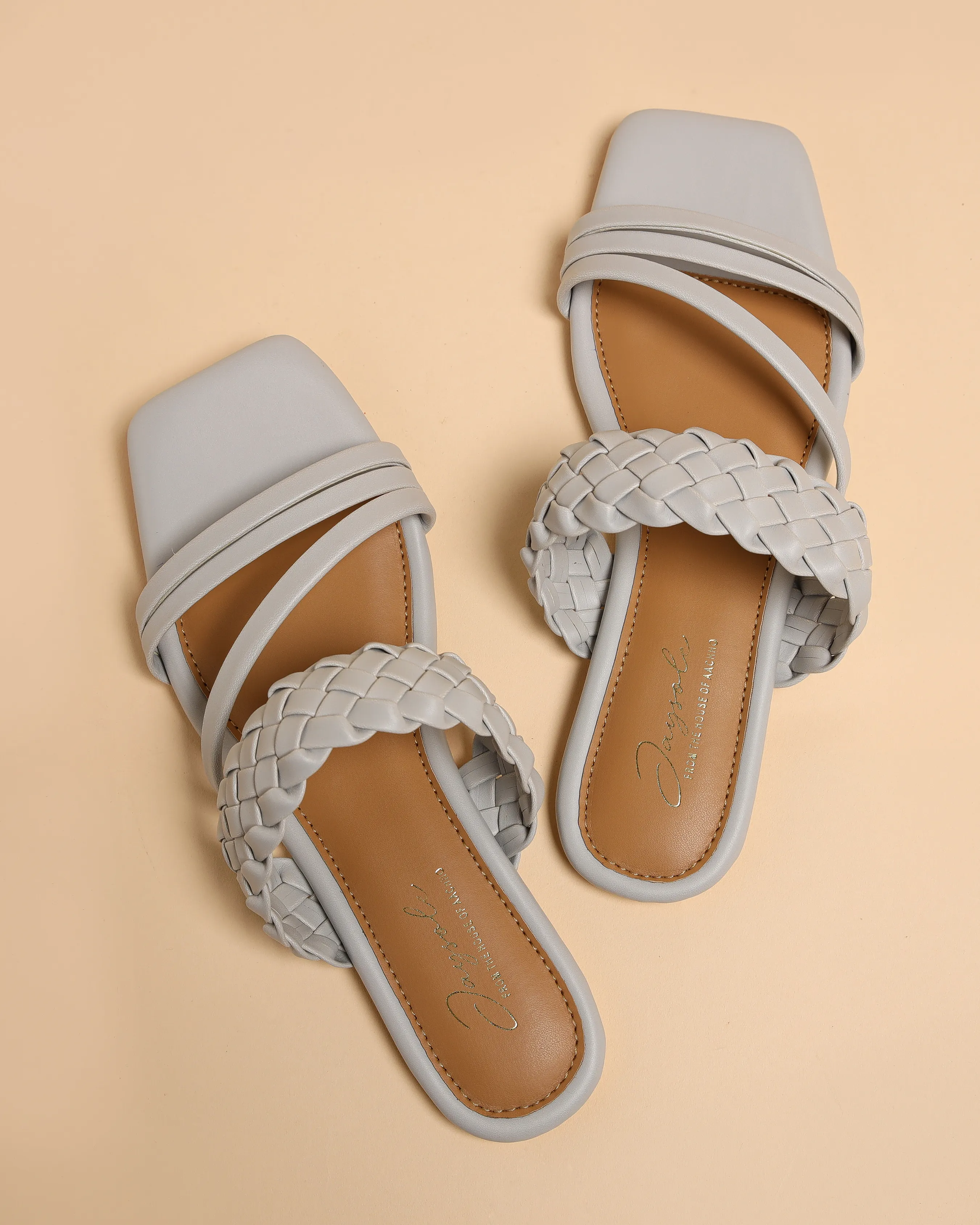 Sky Heart Open Toe Flats