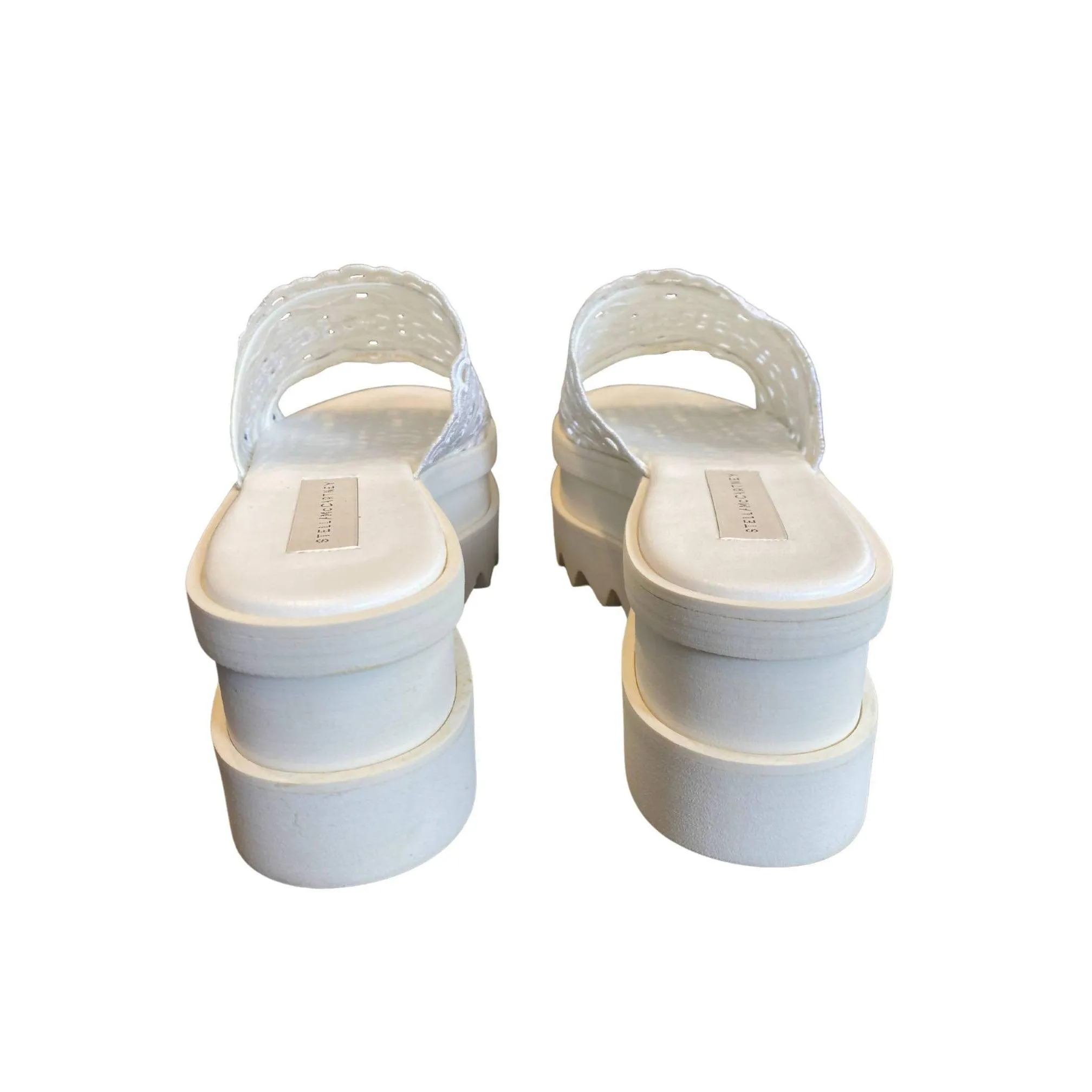 STELLA McCARTNEY White Platform Slides | US 9 - EU 39