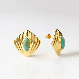 Turquoise Shell Stud Earrings