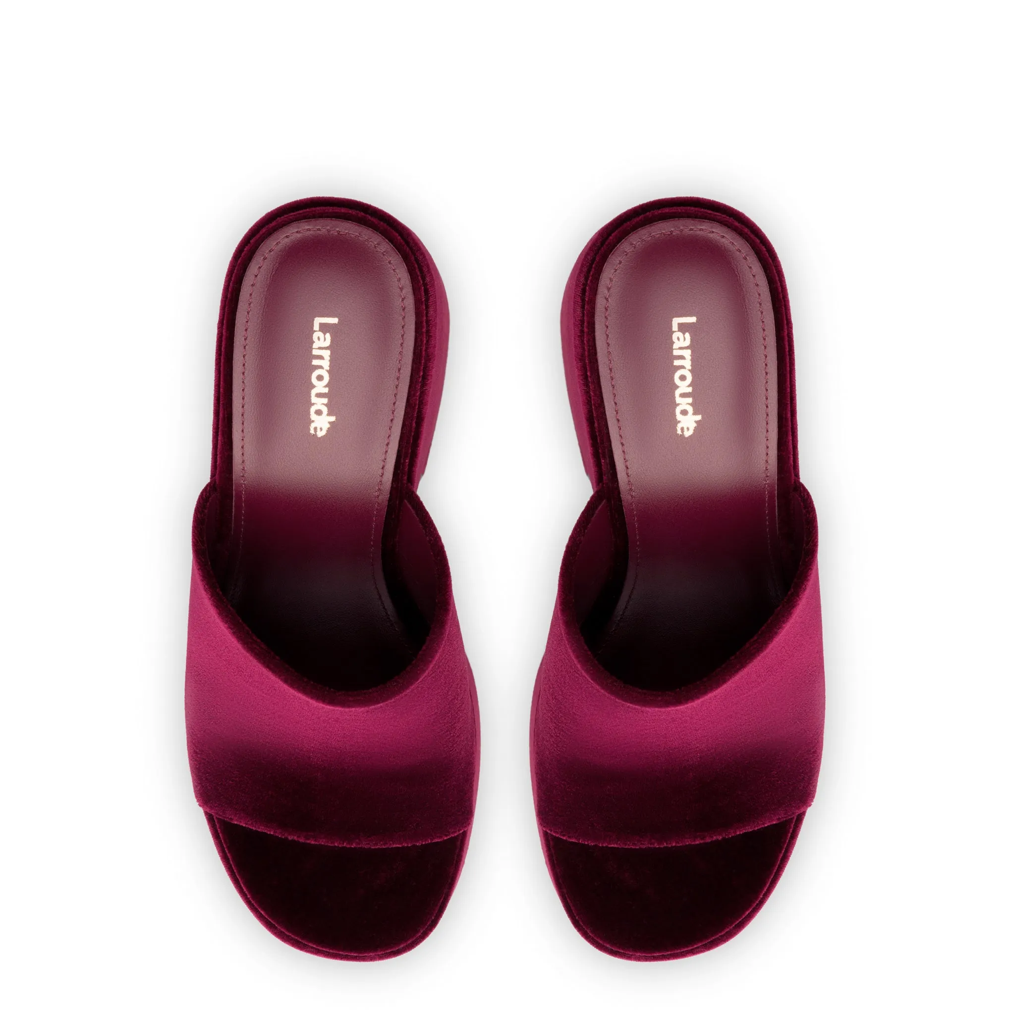 Wanda Platform Mule In Merlot Velvet